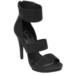 Black Embossed Jessica Simpson Heels
